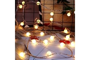 EXTRASTAR Guirlande Lumineuse, 5M 50 LED Guirlandes Lumineuses D'intérieur, Blanc Chaud, Décoration Intérieure Salon chambre bureau balcon, Lot de 2