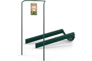 GardenGloss Shrub Supports (10 pcs) - Semicircular 70cm x 40cm - Dark Green Coated Steel Plant Support