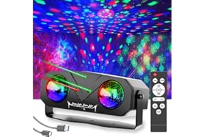 SPOOBOOLA Disco Lights,Disco Ball Party Light Indoor Disco Sound Activated with Star Projection,Ocean Lamps,Pattern Show for DJ KTV Club Christmas Festival Gifts