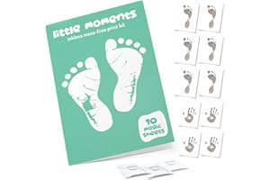 BELLA BESO Baby Handprint and footprint Kit - take hand or foot prints with 10 ready to frame sheets & 3 inkless wipes
