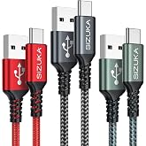 SIZUKA USB C Cable Fast Charging [3Pack 2M] 3.1A Type C Fast Charging Cable | Fast Charging &amp; Sync USB C Cable for iPhone 16