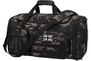 BUNNYCHIC Tactical Duffle Bag for Travel Expandable 52L Large Duffle Bag for Men Gym Duffel with Wet Pocket Multi-Functional Carry On Bags Weekender Overnight Bag Organizer Duffel Bag for Travel
