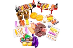 Zhongren Lot de 80 ustensiles de cuisine pour barbecue, jouets de cuisine, jouets pour enfants de 3 ans et plus, tout-petits, garçons et filles, cadeaux d'anniversaire de Noël