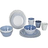 Bo-Camp - Dinnerware - Mix &amp; Match - 16 Pieces - Blue