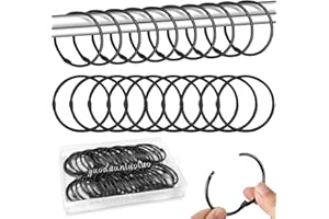 GAODUANLUOLUO 40 Stück Vorhangringe Metall, 50mm Gardinenringe zum Öffnen, Duschvorhang Ringe, Vorhang Hängend Ringe für Duschvorhänge und Gardinenstangen Buchringe (Schwarz)
