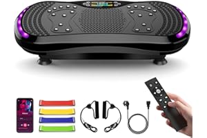 IERAKOR Pedana Vibrante Dimagrante, Pedana Vibrante Fitness con 200 Livelli di Intensità, 9 Programmi, Altoparlante Bluetooth, Telecomando, Fasce e Corde di Resistenza, Capacità 200 KG, per Glutei e Gambe