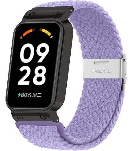 KUWAI Nylon Armband Für Redmi Smart Band 2 – Geflochten, Verstellbar Mit Edelstahl-Schließe | Atmungsaktiv & Waschbar