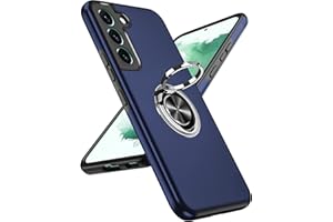 LeYi Etui do Samsung Galaxy S22 5G (nie S22+) etui na telefon komórkowy z obrotowym uchwytem o 360°, TPU ochrona wojskowa, hybrydowy stojak, standardowe, odporne na uderzenia i zarysowania, niebieskie