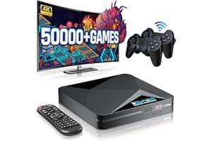 Kinhank Retro Console, Super, X2 Pro - 64GB DUAL Joystick 82.000+ Spiele 50+ SPIELKONSOLEN PSP/PS1/SNES/NES/N64/DC/NEO GEO - S905X2 & 2G DDR4 + 32G EMMC, 4K @ 60Hz UHD-Ausgang