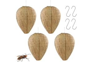 JIASHA 4 szt. Osy gniazdo przynęty, Wasp Nest sztuczne wiszące gniazdo osy przynęta wiszące wodoodporne, gniazdo osy latarnia ula skuteczne czyszczenie na zewnątrz i ogród