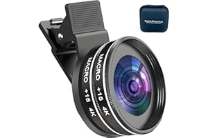 BLOGLOER 2-in-1 Handy Kamera Objektiv Set, Makro Objektivset Handy, Clip-on Kamera Adapter für Smartphones, 2 pcs 15X 4K Makroobjektiv, für iPhone Samsung Galaxy Xiaomi und Android Smartphones