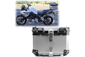 Yidelchon Universal Baúl De Moto Scooter Maleta Topcase Aluminio 28L 36L 45L 55L 65L 80L 100L Caja De Moto Cajón para Moto, con Respaldo Y Placa De Montaje (Color : Silver, Size : 36L)