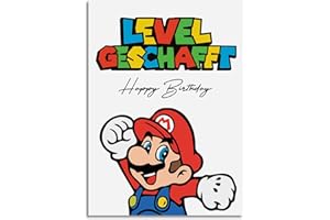 ‎NASTAMI Nastami Geburtstagskarte lustige Karte Geburtstag (Mario Level geschafft)
