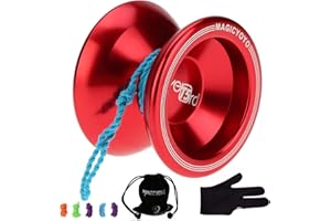 MAGICYOYO Niños y Adultos no responden Yoyo Magic Yoyo T5 Overlord sin Respuesta yo-yo, no Adecuado para Principiantes, Metal Yo Yo 5 Cuerda Yoyo con Bolsa de Guantes, Rojo
