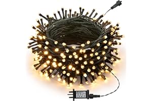 Joomer Christmas Lights Outdoor, 20M 200LED Christmas Tree Lights Mains Powered with Timer, 8 Modes Warm White Fairy Lights Waterproof for Halloween Outside Window Garden Indoor Xmas Party Decorations