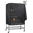 Explore Land Pet Cage Cover - Good Night Cover for Bird Critter Cat Cage to Small Animal Privacy & Comfort (Small, Black)