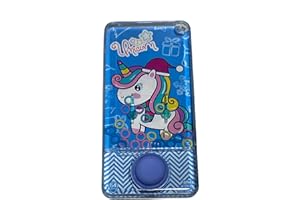 MIBANDERA Mini giochi d'acqua. Giochi d'acqua ad anelli per ragazze e ragazzi. Gioco di abilità di viaggio. Aguaplay. Acqua Geme. Aqua Play. (Unicorno 64 Blu)