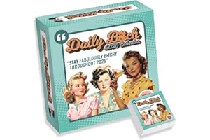 WORLD OF WALLCHARTS 2026 Daily B*tch Desk Calendar – Funny Sarcastic Quote Peel-Off Gift for Women – Ideal Christmas, Secret Santa Office Gift for Female Coworker or Stocking Filler – With Stand & UK Dates