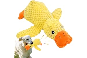 BAOQIFONG Canard Apaisant Pour Chien, Jouet À Mâcher En Peluche Jaune, Jouet Couineur De Canard Pour Chien, Oreiller Apaisant Confortable Et Doux Pour Ennui Extérieur Intérieur Grand Moyen Et Petits Chiens