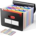 TERRIFI Expanding File Folder, 12 Pocket Accordion File Organizer, A4 Letter Size Portable Document Organizer, High Capacity Storage Bag for Home & Office & School