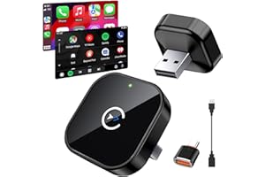ELGIN 2025 Upgraded Wireless CarPlay Adapter – Bluetooth 5.3 & WiFi 6, Plug & Play USB-A mit USB-C Adapterkabel, stabile kabellose Verbindung ohne Verzögerung, kompatibel mit iPhone Android