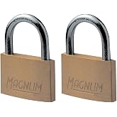 Master Lock CAD40T 2 Adet Masif Pirin&ccedil;ten Yapılmış Anahtarlı B&uuml;y&uuml;k Asma Kilit Paketi, Altın Rengi, 5,4 x 4 x 1 cm