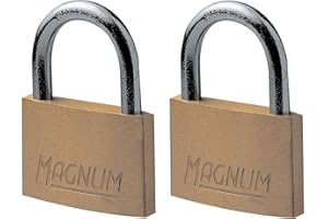 Master Lock CAD40T Pack de 2 Cadenas Magnum en Laiton Massif et à Clé, Doré, 5,4 x 4 x 1 cm