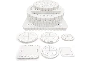 HAOBIN Pack of 6 Bead Cord Discs kumihimo Braided Disc Kumihimo Discs Kumihimo Disk Braid Weave Disc Disk Macrame Round Lace Braided Cord Bracelet Hand Woven Braided Tray