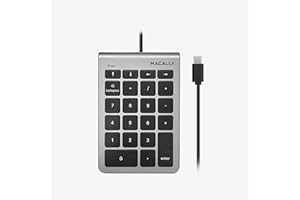 Macally USB C Numeric Keypad for Mac & PC - Work Better - 22 Key USB C Wired Number Pad with Arrow Keys - Plug & Play, No Drivers Required