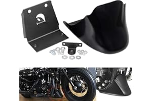Bid4ze Glänzende schwarze Front-Kinnspoilerabdeckung + Halterung, kompatibel mit Harley Sportster XL 883 883C 1200C Custom Low