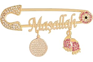 Remi Bijou Broches - Broche pour bébé enfant fille garçon porte-bonheur Masallah Allah Ayetel Kürsi prière Dua Nazar Boncuk oeil turc