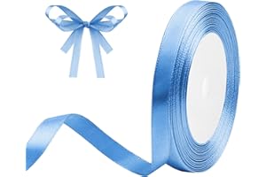 DEKOBANDER Ruban de Satin Bleu Lacustre 10mm x 23m Bleu Lacustre Ruban Cadeau Ruban de Satin pour L'emballage de Cadeaux, Bricolage, Couture, Décorations de Mariage, Décorations de Noël