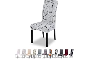 ‎LYDEVO Lydevo Stuhlhussen 6er Set Stretch Moderne Stuhlhussen für Esszimmerstühle Stuhlhussen für Schwingstühle Universal Waschbarer Abnehmbarer Stuhlbezug für Esszimmer Hotel Bankett Küche,Graue Blume