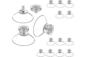 BASETOUSUAL 15 PCS Ventouses Filetage, Ventouse Ø 50mm M5 Threads Stainless Steel, Clair Ventouses avec écrou moleté pour Porte-Savon, Camping, fenêtre de Voiture, Porte-Brosse à Dents