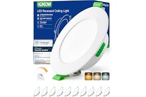 HOMEOW Dimbar infälld LED-spotlight, 7 W, 220 V, extra platt takspotlight, varmvit, 2 700K, neutral vit, 4 000 K, justerbar k