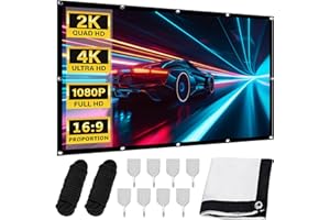 GOEDCH Schermo Proiettore 100 Pollici: 4K 16:9 HD Telo Proiettore, Schermo Pieghevole Telo Proiettore Anti Rughe Pieghevole Portatile per Home Theater, Scuola, Ufficio e Eventi all'Aperto