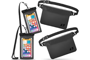 Nordlight Funda Impermeable para Móvil Y Riñonera Impermeable - 2 Piezas Cada Una (Antracita) | Bolsa para Móvil MAX. 6,5 Pulgadas, Riñonera con Correa Ajustable | Bolsa Impermeable