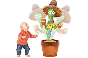 seOSTO Cactus Ballerino,Ricamo Sicuro Senza Occhi di Plastica Cactus Che Balla e Ripete (Stili di batteria)