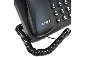 kenable Cable de teléfono en espiral RJ10 a RJ10, color negro, 2 m [2 metros]