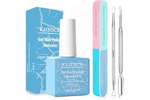 KAIYOCA Gel Nail Polish Remover, Professional Gel Remover With 2Pcs Cuticle Pusher and File,Non-Irritating, Easily & Quickly, Do Not Hurt Your Nails