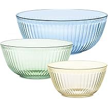 Pyrex Colori Set Di 2 Ciotole In Vetro Con Coperchio: 1,3 QT E 2,3 QT, Salvaspazio, Per Preparare E Cuocere, Made In USA