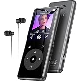 AGPTEK MP3 Player Bluetooth 5.4 Player 1.8" Metal Portable (0 GB) | Built-in Speaker and FM Radio, Children's MP3 Touch Butto