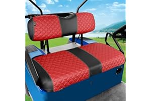 Roykaw Golf Cart Seat Covers Set Fits EZGO TXT 1994-2013, OEM Normal Seat Cushion, Marine Grade Vinyl Material/Soft and Comfortable, Breathable and Easy to Clean, Fits Like a Glove