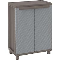 Terry, JRattan 68, Schrank mit 2 Türen in Rattan-Optik, 1 bewegbarer Einlegeboden, für den Innen-und Außenbereich. Farbe…