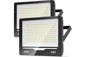 TOPAUBUB LED Strahler 200W 2 Stücke - 20000LM Superhell LED Strahler Außen,6500K Kaltweiß LED Scheinwerfer,IP67 Wasserdicht LED Fluter, LED Aussenleuchte Aussenstrahler für Garten,Hinterhof