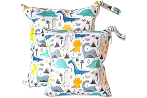 ABirdon Bolsa de Pañales para Bebé, 2 PCS Bolsas de Pañales Impermeables Reutilizables, Lavables, Organizador de Maquillaje con Cremallera, Ideal para Viajes, Playa y Piscina