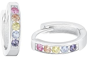 Amor Creolen 925 Sterling Silber Mädchen Kinder Ohrschmuck, mit Zirkonia synth., Kommt in Schmuck Geschenk Box