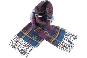 Clans of Scotland - Pure Lamb’s wool Scottish Clan Tartan Scarf- 100% Wool - Pure Wool Tartan Plane Scarf - Perfect for Men and Women - 12x60 Inches