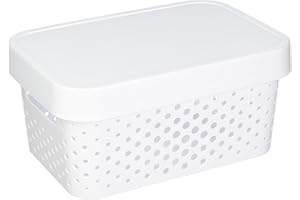CURVER 04760-n23 – 00 Infinity Puntos Caja de almacenaje con Tapa plástico Blanco 26,8 x 18,6 x 12,4 cm, 4,5 L