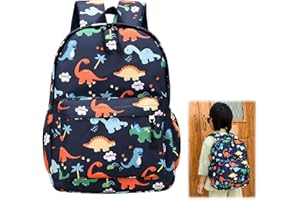 ICHOWHO Kids Backpack, Toddler Backpack, Backpack Kindergarten Boy, Dinosaur Backpack School Backpack, Kids Hiking Backpack, Kindergarten Canvas Holiday Travel School Bag Outdoor Backpack for 3-6 Years Old